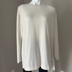 Lululemon Modal Pleated Back Long Sleeve 
White Opal Athletic Shirt Women Sz 10